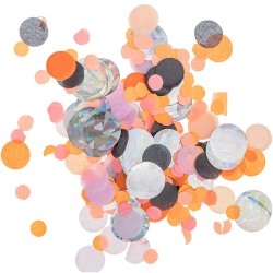 Confettis - Orange, noir et argent