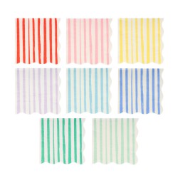 16 petites serviettes - Rayées (8 coloris)