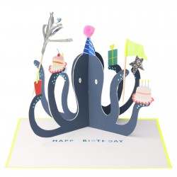 Carte anniversaire 3D - Pieuvre