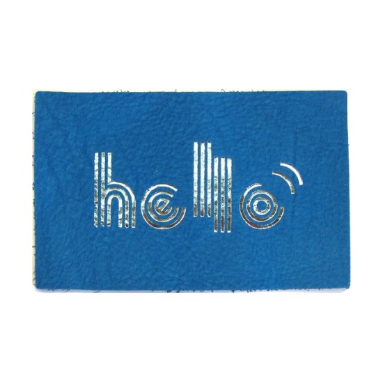 Carte cuir "Hello"