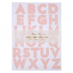 Alphabet Stickers -  Rose glitter