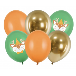 6 Ballons Latex - Mix cerf