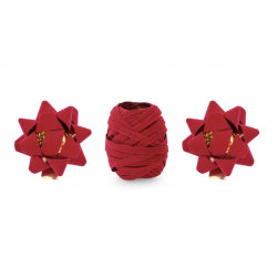3 rubans et rosettes en velours - Rouge