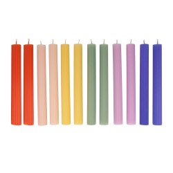 12 Bougies Chandelles - 6 coloris 