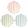 8 Assiettes 3 coloris  - Rayures Blanches 