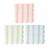 16 serviettes 3 coloris - Rayures Blanches 