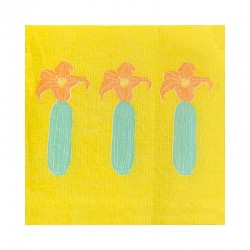 20 petites serviettes - Fleurs de Courgettes