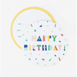 8 invitations - Happy birthday
