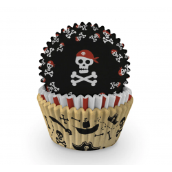 75 Caissettes à cupcakes - Pirate 
