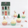 Kit de 24 cupcakes - Maison de Noël