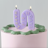 1 bougie avec Happy birthday - Wavy pastel 