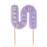 1 bougie avec Happy birthday - Wavy pastel 