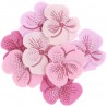 8 Confettis feutrine pensées - Rose brodé
