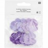 8 Confettis feutrine pensées - Violet brodé