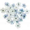 24 Confettis en bois  - Pensées bleus