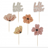 12 Petits Toppers Fleuris Oh baby  - Juliette