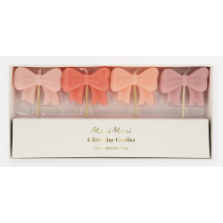 4 Bougies - Noeuds Roses