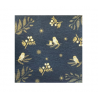 20 grandes serviettes - Chouette bleu marine