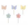 5 Bougies - Papillons et Fleurs 