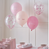 5 Ballons HBD Pyjama party- Rose Fuschia 