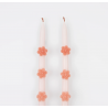 2 chandelles fleuries - Blanc et rose