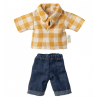 Chemise vichy jaune et pantalon - Papa souris