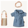 Robe en jeans et sac à main - Maman souris