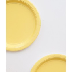  8 assiettes en carton - jaune