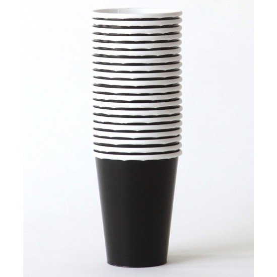 8 gobelets en carton - Noir - Happy Family