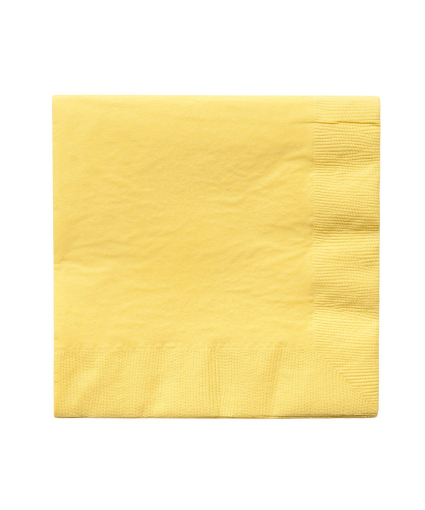 Serviette en papier jaune 25X24cm CARREFOUR HOME