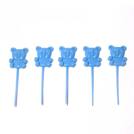 18 pics 'teddy bear' 8 cm bleu