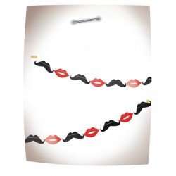 Guirlande en papier - Moustache et lèvre