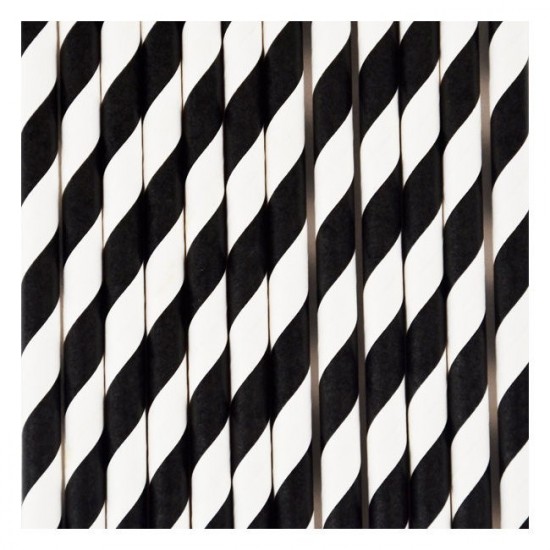 Pailles En Papier Biodégradables - Lot De 250 - 15 Cm De Long, 7 Mm De Diamètre - Noires - Pour Cocktails, Fêtes, Usage Quotidien