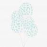  5 ballons imprimés confettis - vert acqua