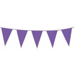 Guirlande fanions en plastique violet