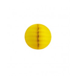 3 boules alvéolées jaune pâle diametre 8cm