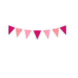 Guirlande fanions papier rose