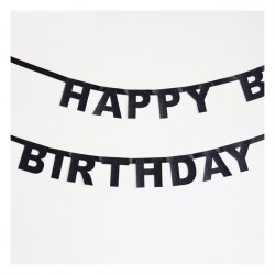 Guirlande glitter noir happy birthday