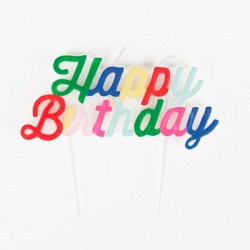 Bougie Happy birthday Multicolore