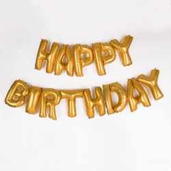Guirlande mylar dorée Happy Birthday
